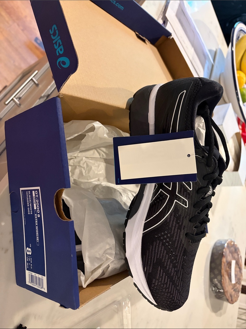 Asics Black and White Men's Running Shoes